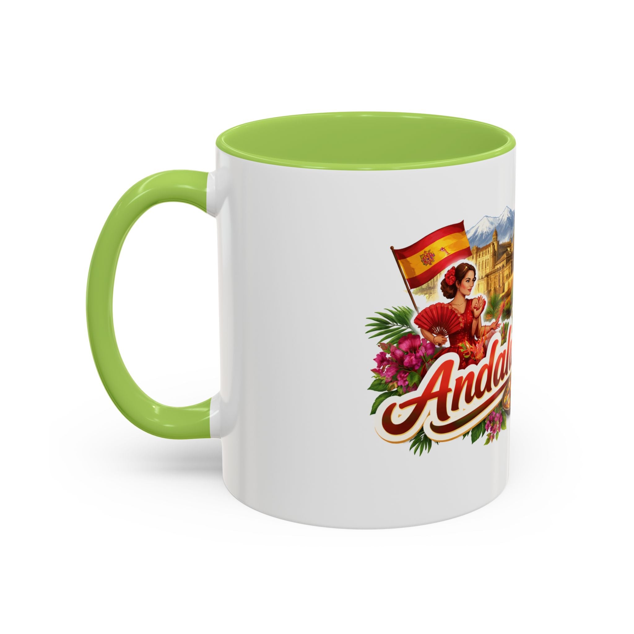 Andalucía Travel Coffee Mug — Spanish Guitar & Paella Accent Mug