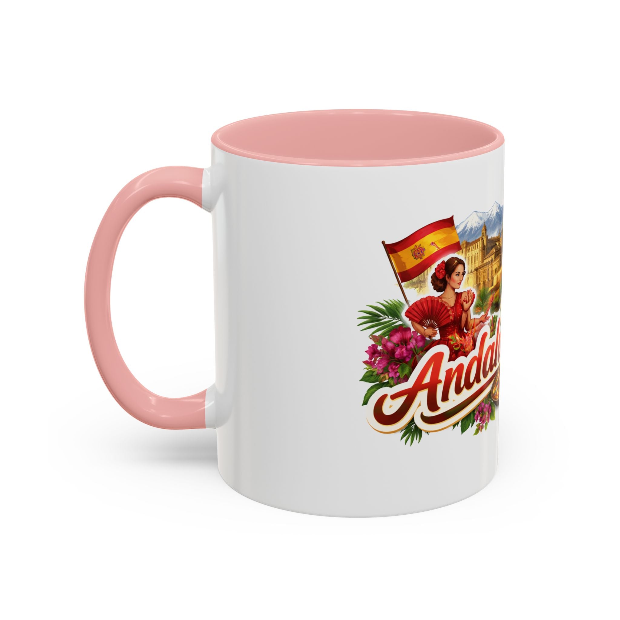 Andalucía Travel Coffee Mug — Spanish Guitar & Paella Accent Mug