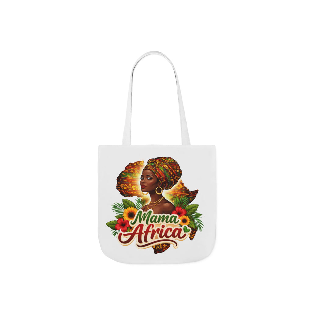 Mama Africa Canvas Tote Bag — African Woman Portrait Floral Market Tote
