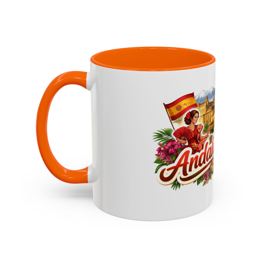 Andalucía Travel Coffee Mug — Spanish Guitar & Paella Accent Mug