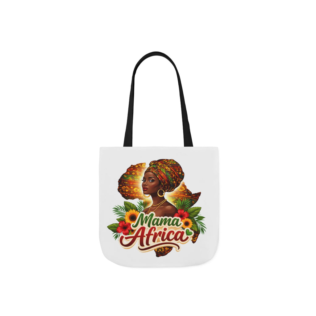 Mama Africa Canvas Tote Bag — African Woman Portrait Floral Market Tote