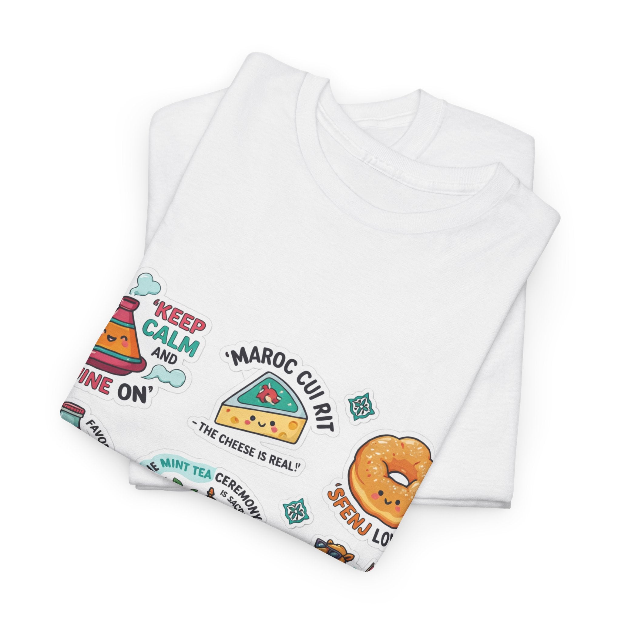 Breakfast Sticker Collage T-Shirt — Cute Retro Food Graphic Tee