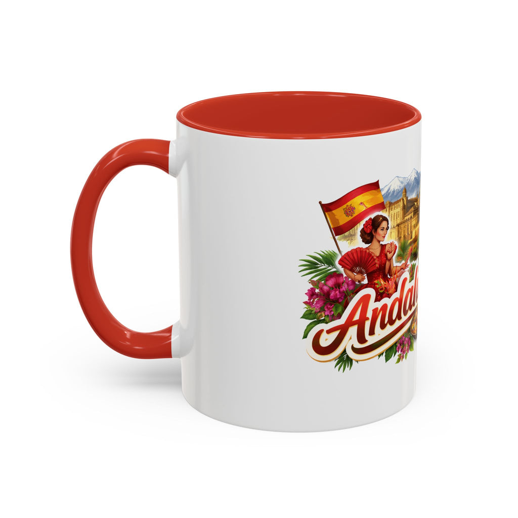 Andalucía Travel Coffee Mug — Spanish Guitar & Paella Accent Mug