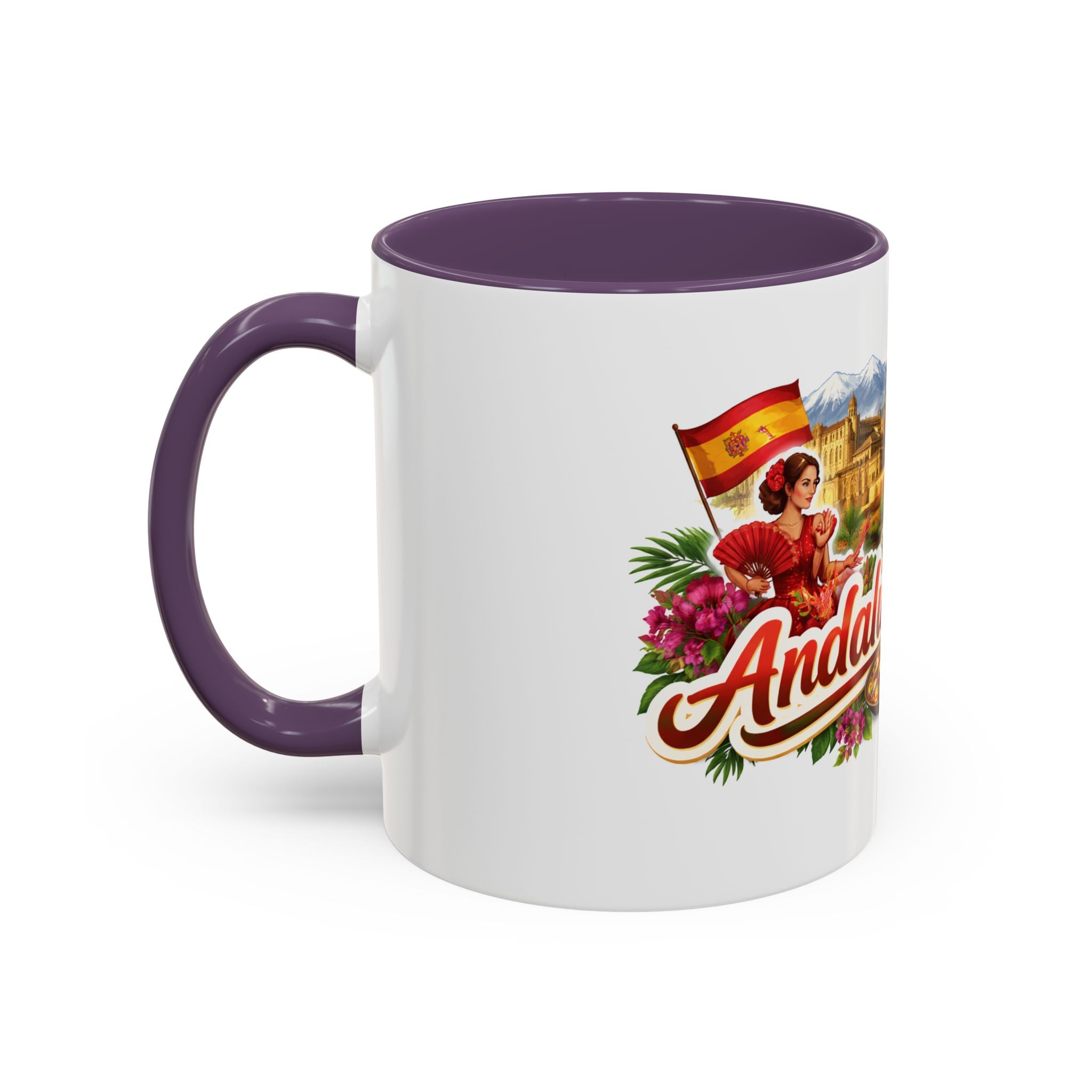 Andalucía Travel Coffee Mug — Spanish Guitar & Paella Accent Mug