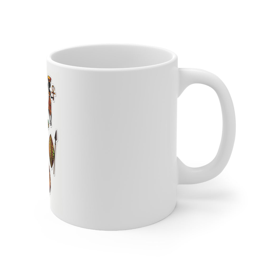 Mama Africa Ceramic Coffee Mug — African Wildlife & Tribal Mask 11oz/15oz