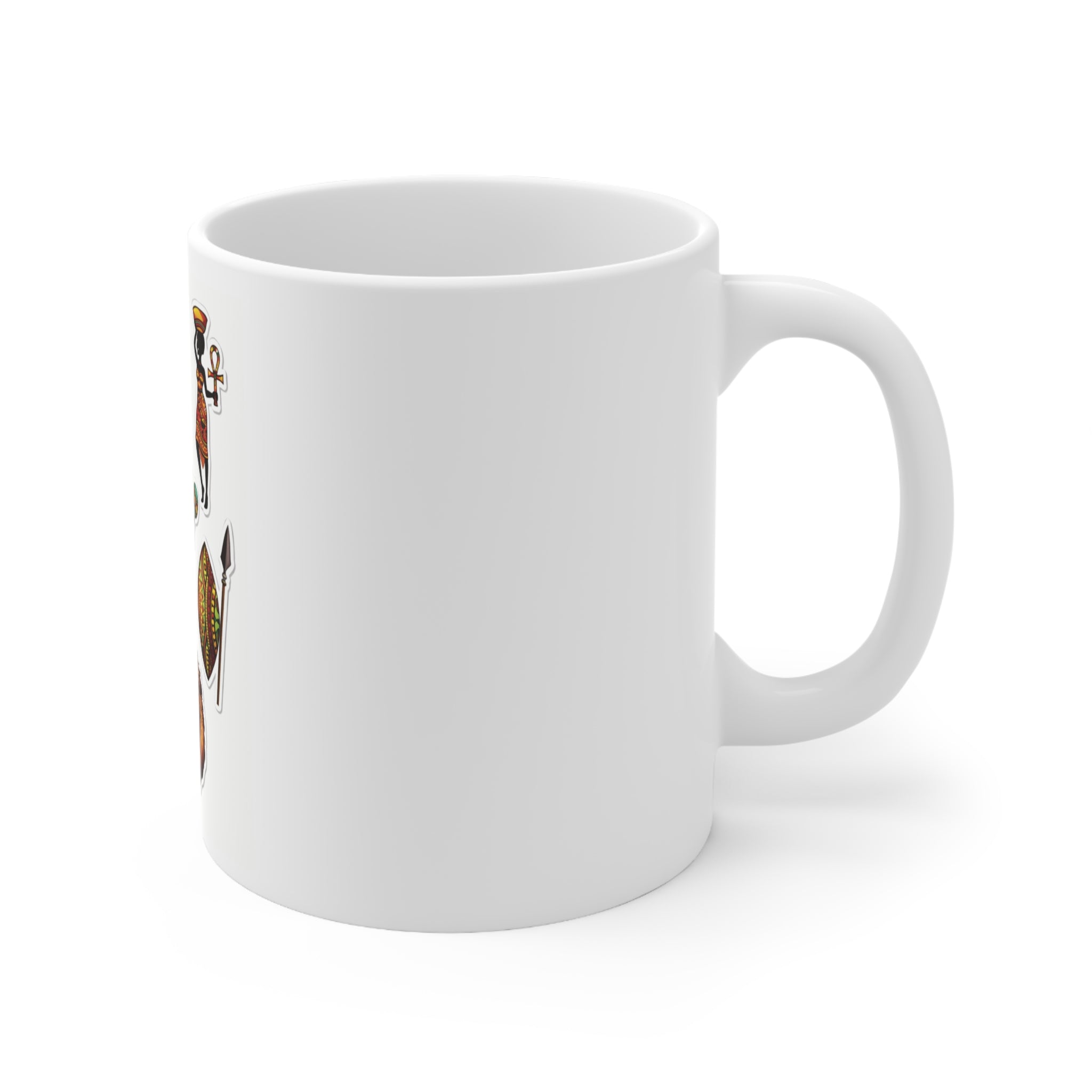 Mama Africa Ceramic Coffee Mug — African Wildlife & Tribal Mask 11oz/15oz