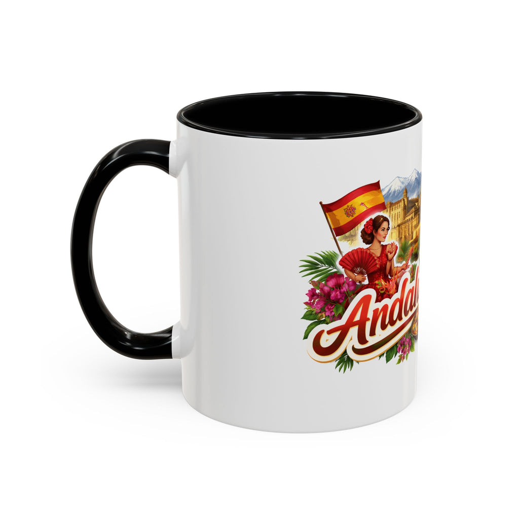 Andalucía Travel Coffee Mug — Spanish Guitar & Paella Accent Mug