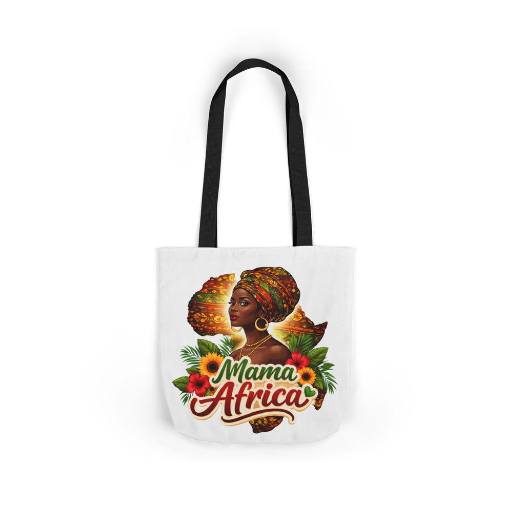 Mama Africa Canvas Tote Bag — African Woman Portrait Floral Market Tote