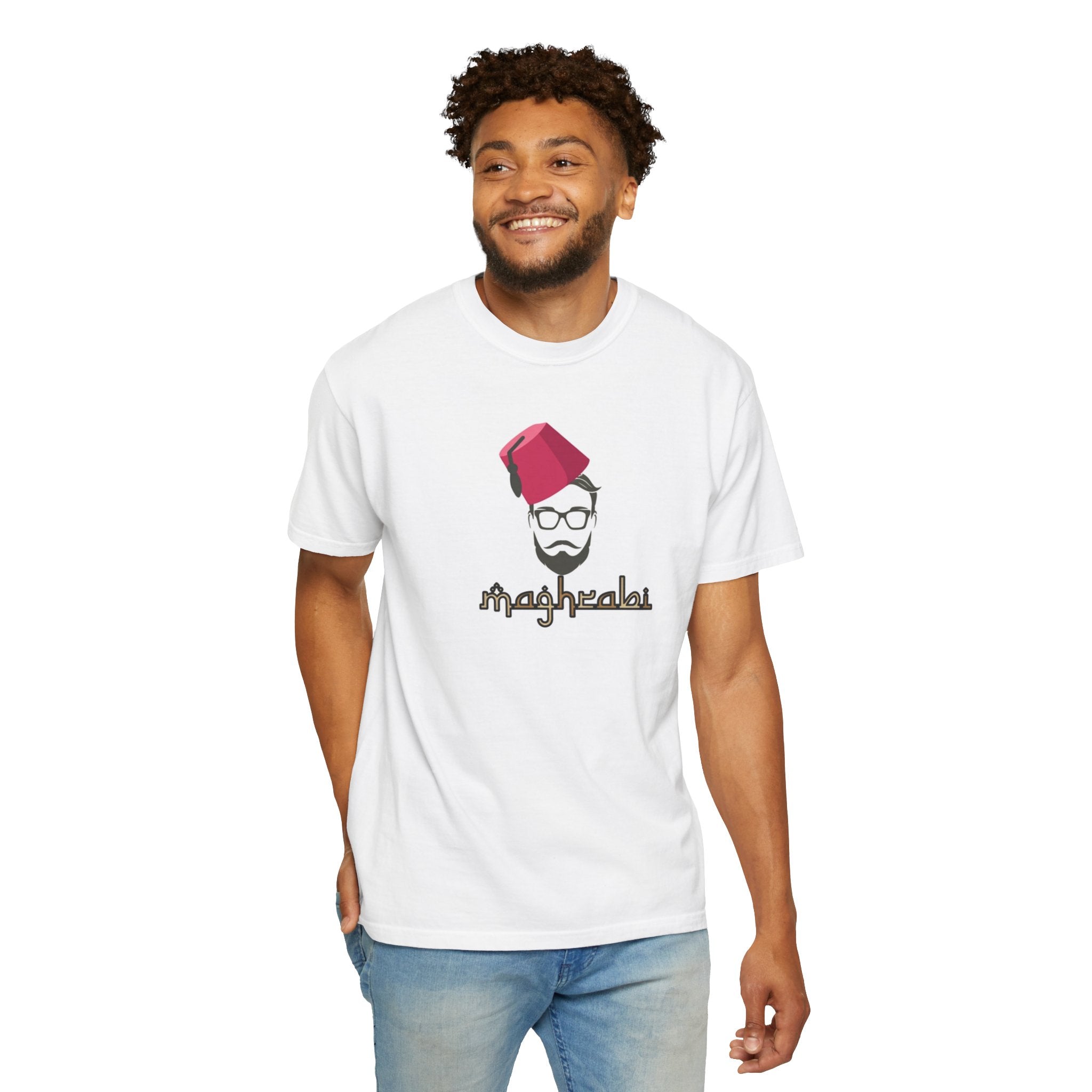 T-Shirt — Maghrebai Beard Icon with Fez Graphic