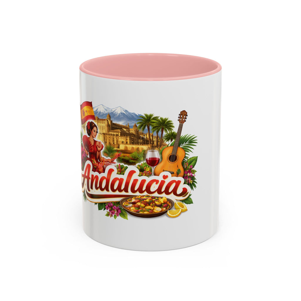 Andalucía Travel Coffee Mug — Spanish Guitar & Paella Accent Mug